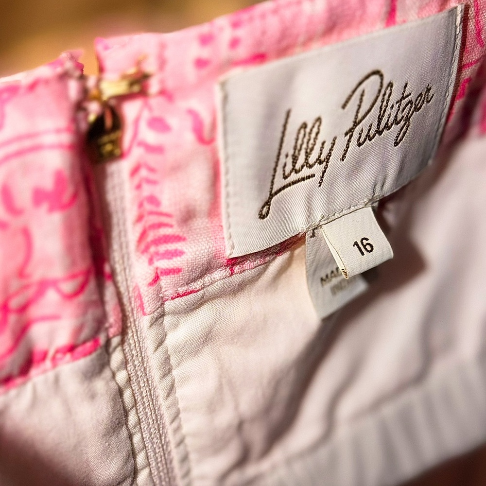 Like New Lilly Pulitzer Rozalie Linen Pink and white maxi dress- size 16 🩷 - Picture 13 of 16